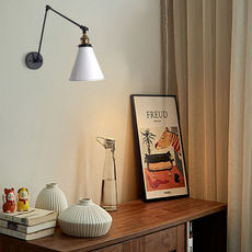 Industriell Wandlampe Metall Schwarz Arbeitszimmer