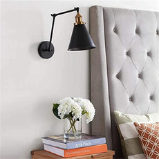 Industriell Wandlampe Metall Schwarz Arbeitszimmer