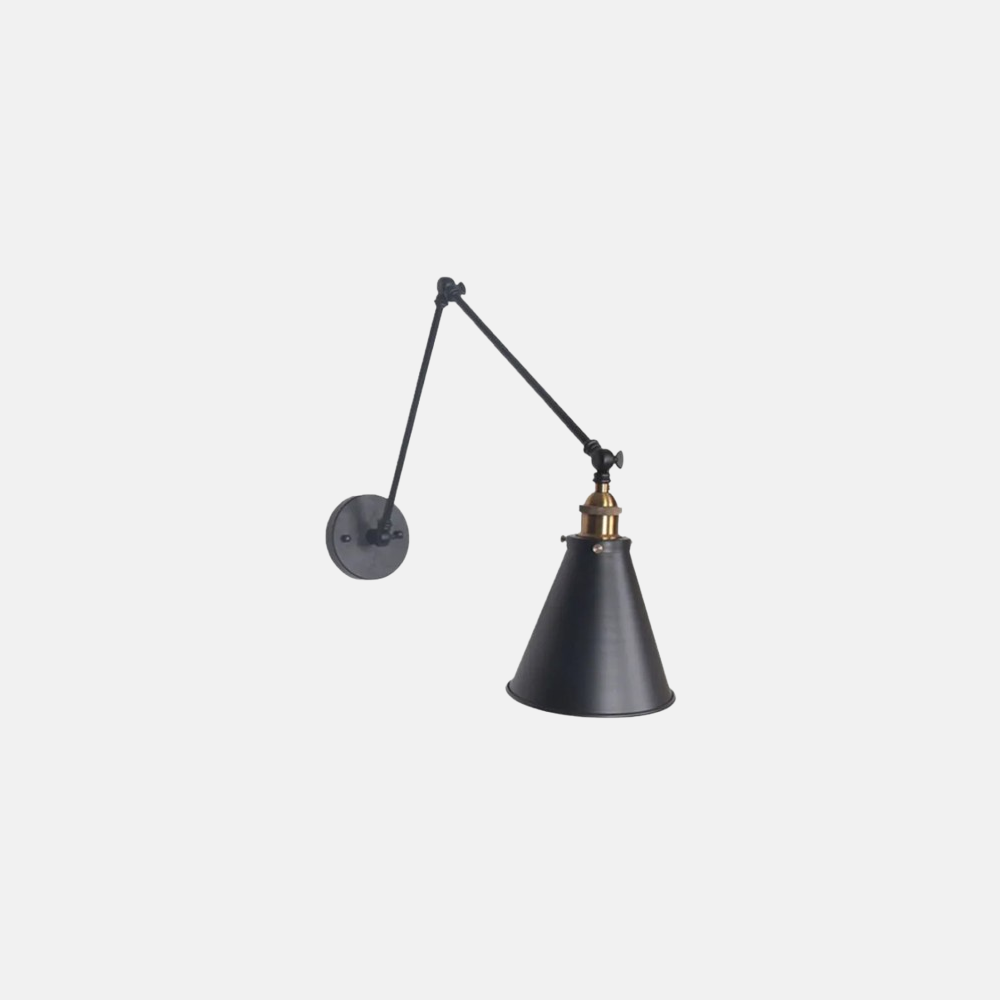Industriell Wandlampe Metall Schwarz Arbeitszimmer