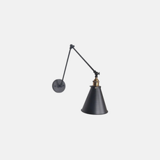Industriell Wandlampe Metall Schwarz Arbeitszimmer