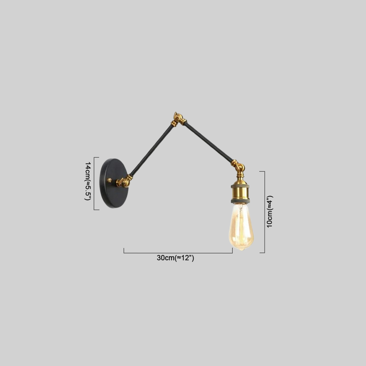 Vintage Wandleuchte LED Metall Schwarz Wohnzimmer