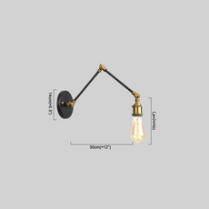 Vintage Wandleuchte LED Metall Schwarz Wohnzimmer