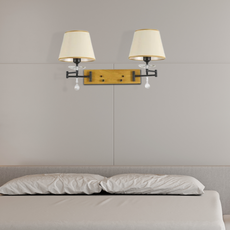 Modern Wandlampe LED Trapezförmig Holzfarbe Metall Schlafzimmer
