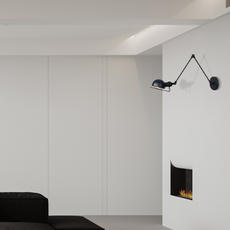 Industriell  Wandleuchte LED Kappenförmig Schwarz Metall Schlafzimmer