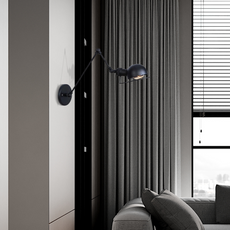 Industriell  Wandleuchte LED Kappenförmig Schwarz Metall Schlafzimmer