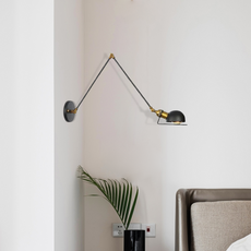 Industriell  Wandleuchte LED Kappenförmig Schwarz Metall Schlafzimmer