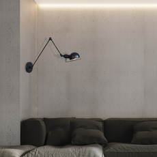 Industriell  Wandleuchte LED Kappenförmig Schwarz Metall Schlafzimmer