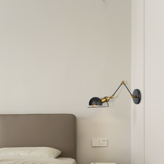 Industriell  Wandleuchte LED Kappenförmig Schwarz Metall Schlafzimmer