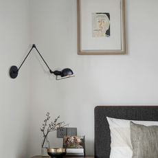 Industriell  Wandleuchte LED Kappenförmig Schwarz Metall Schlafzimmer