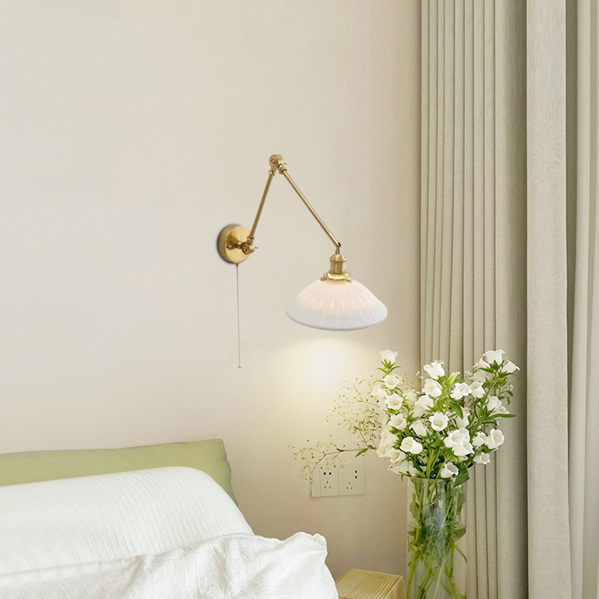 Vintage  Wandlampe LED Geometrischer Weiß Keramik Wohnzimmer