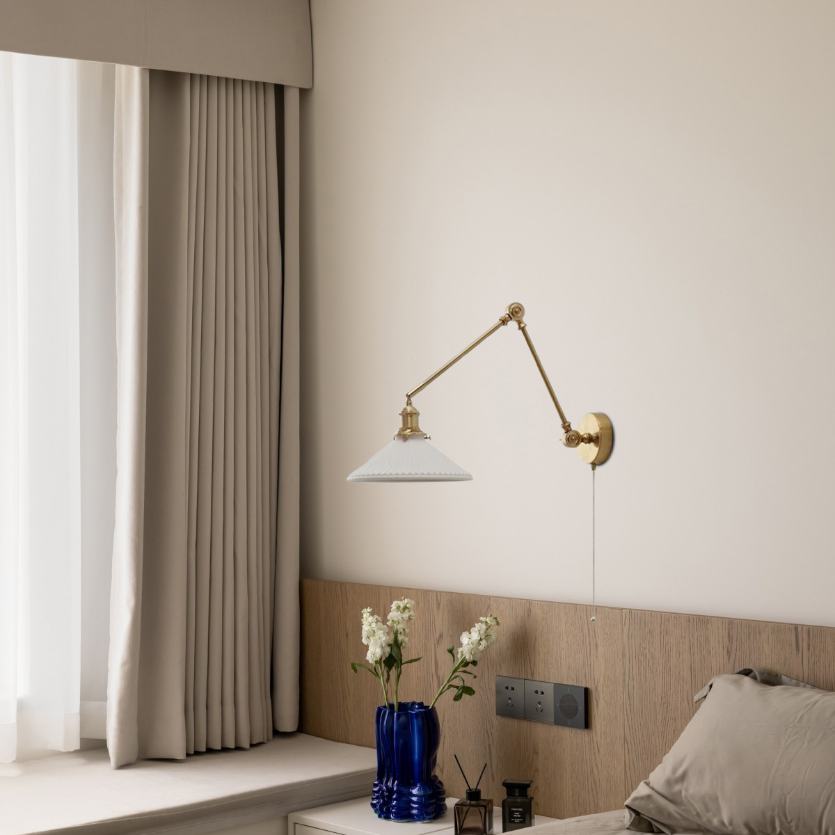 Vintage  Wandlampe LED Geometrischer Weiß Keramik Wohnzimmer