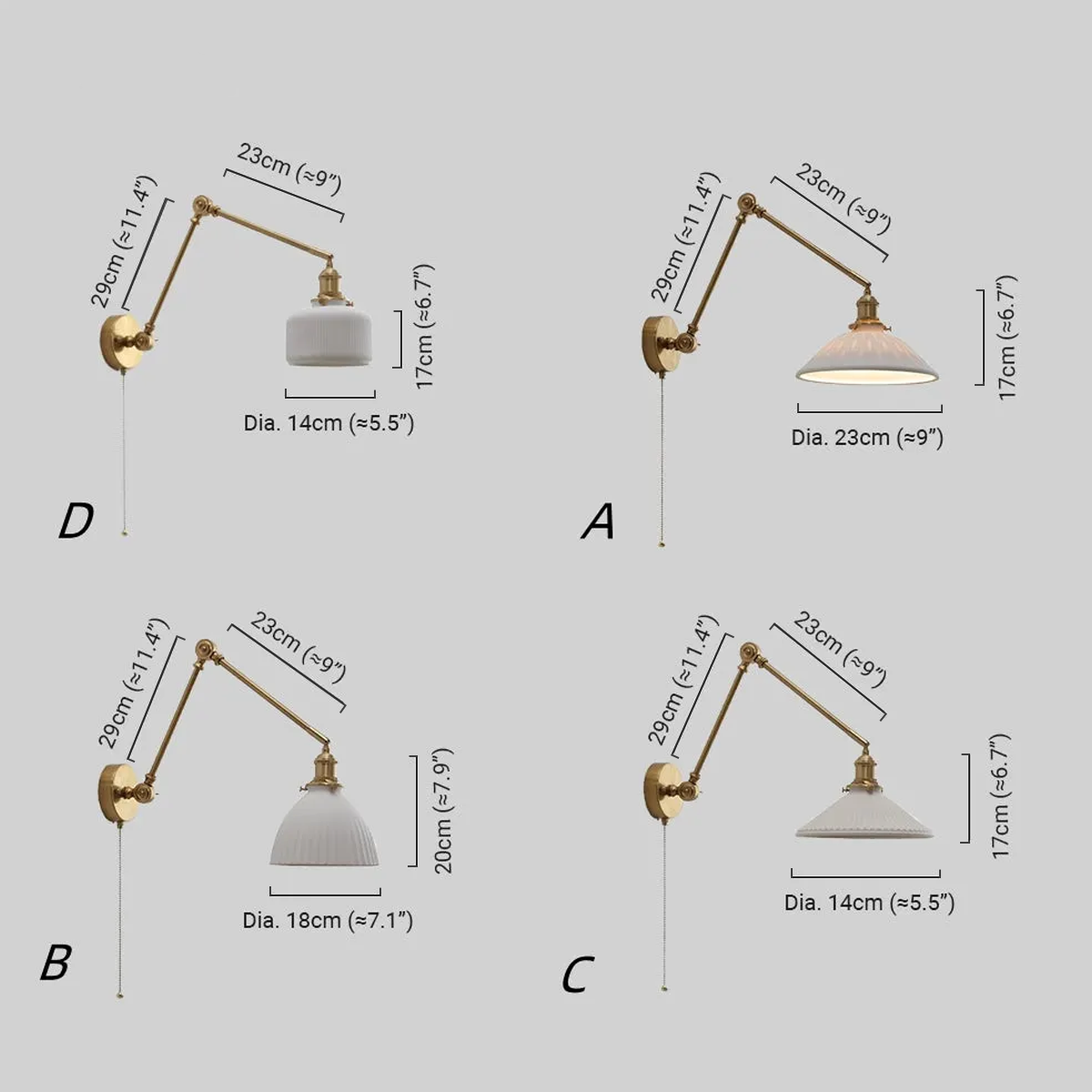Vintage  Wandlampe LED Geometrischer Keramik Wohnzimmer