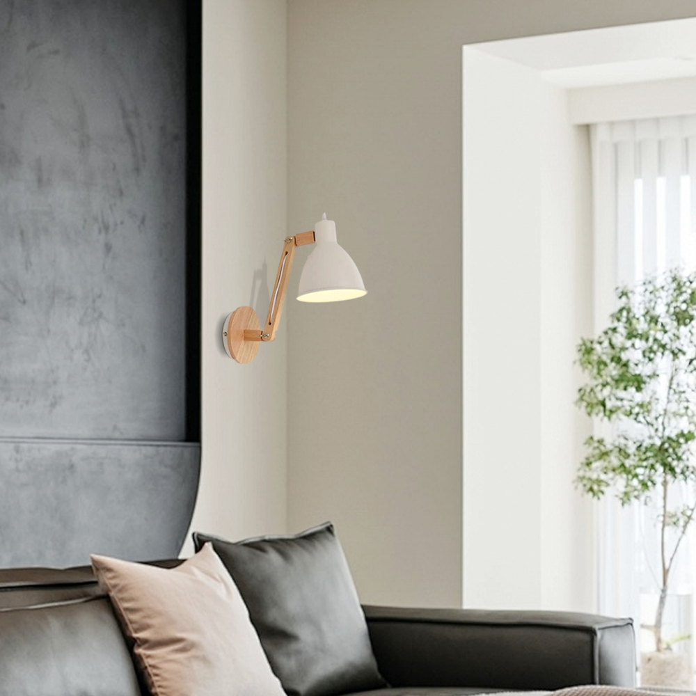 Nordic Wandleuchte LED  Kuppel  Holz/Metall Wohnzimmer