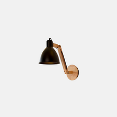 Nordic Wandleuchte LED  Kuppel Schwarz Holz/Metall Wohnzimmer