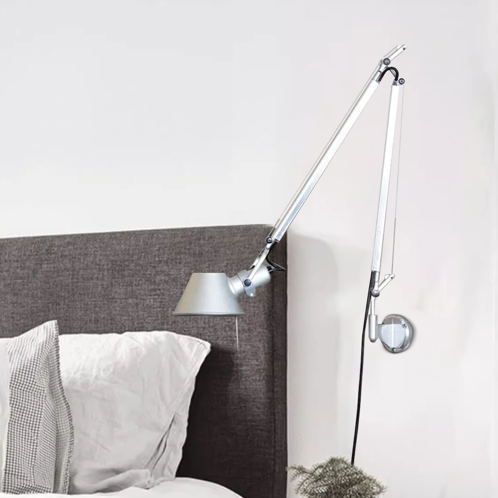 Modern Wandlampe Metall Silber Wohnzimmer
