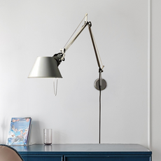 Modern Wandlampe Metall Silber Wohnzimmer