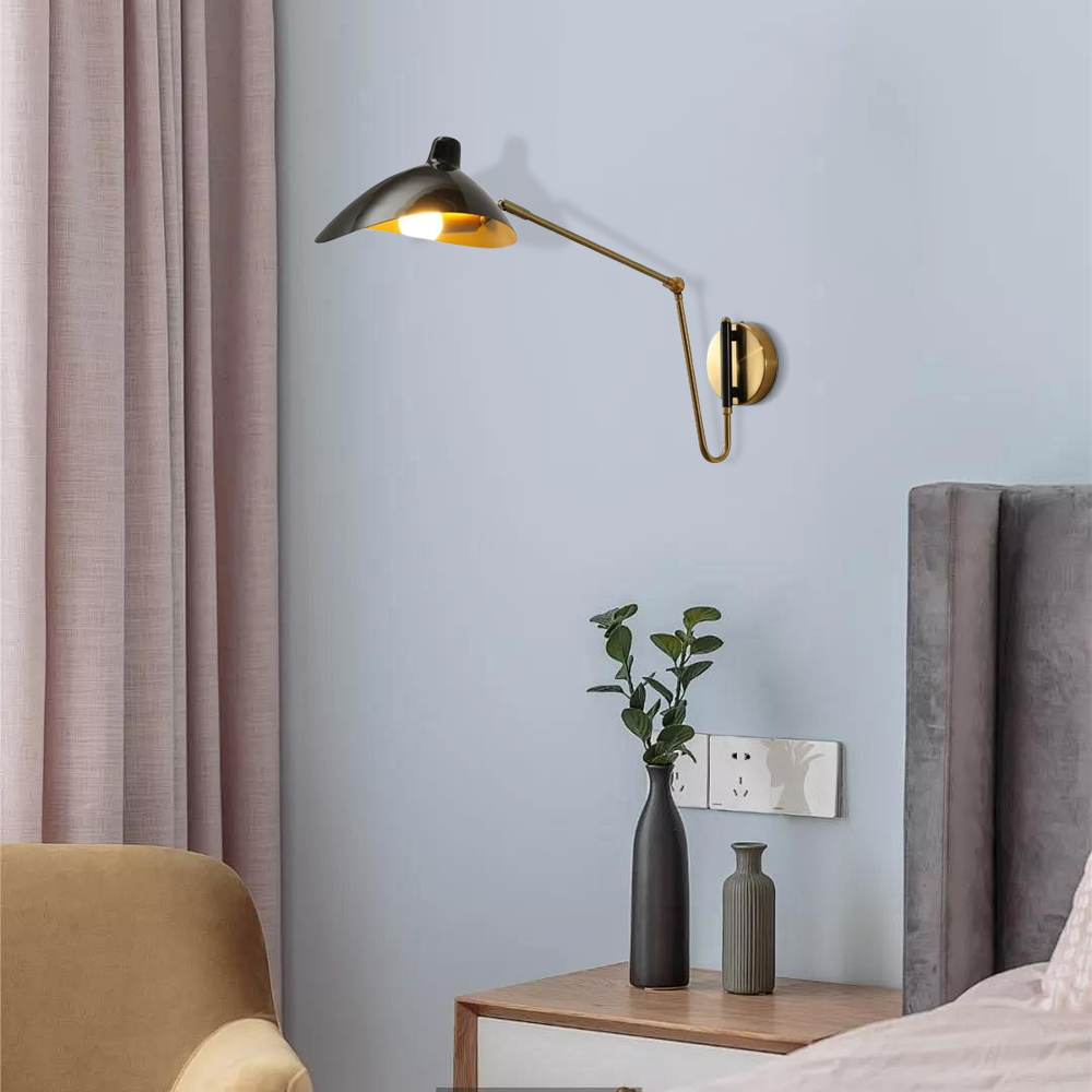  Industriell Wandleuchte Kappenförmig Schwarz Metall Wohnzimmer