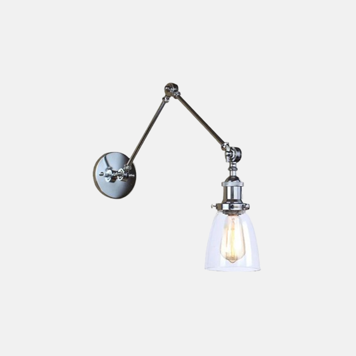 Industrielle Wandleuchte LED Glas/Metall Schlaf/Wohnzimmer