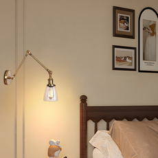 Industrielle Wandleuchte LED Glas/Metall Schlaf/Wohnzimmer