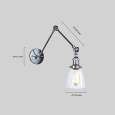 Industrielle Wandleuchte LED Glas/Metall Schlaf/Wohnzimmer