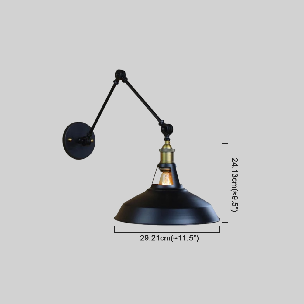 Industriell Wandleuchte LED Kuppel Metall Schwarz Wohnzimmer