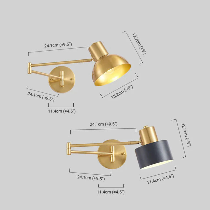 Modern Metall Zylindrisch Gold Wandlampe Wohnzimmer