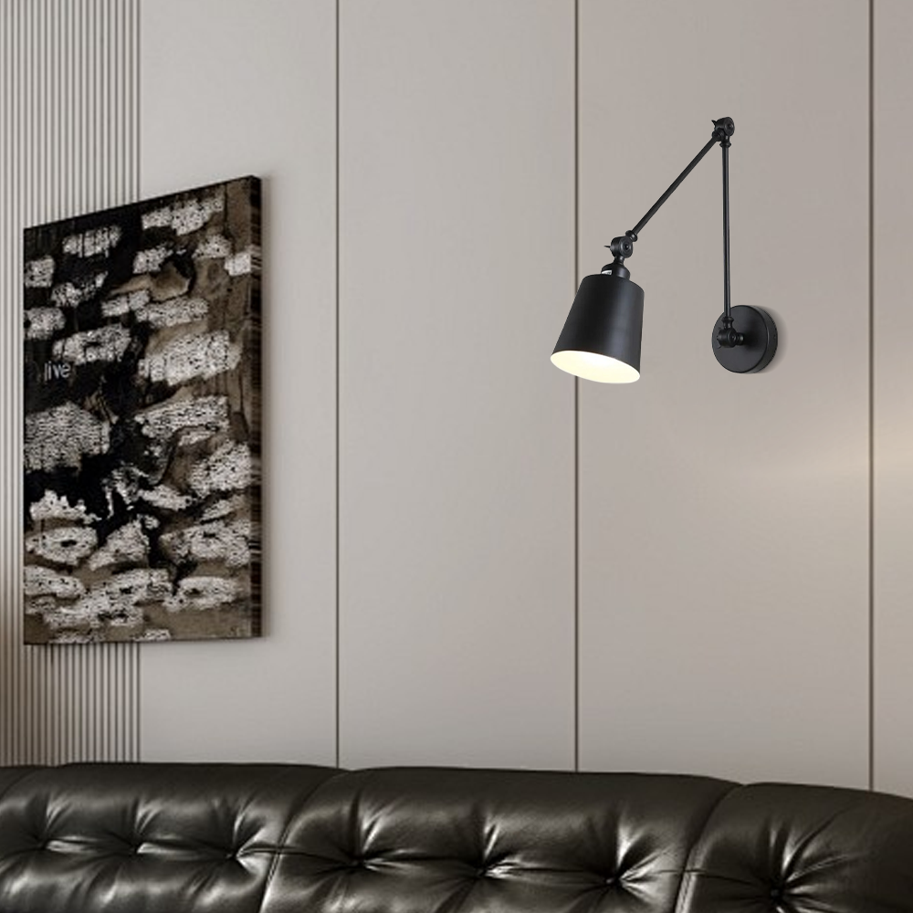 Industriell Wandlampe LED  Kuppel Metall Weiß Wohnzimmer