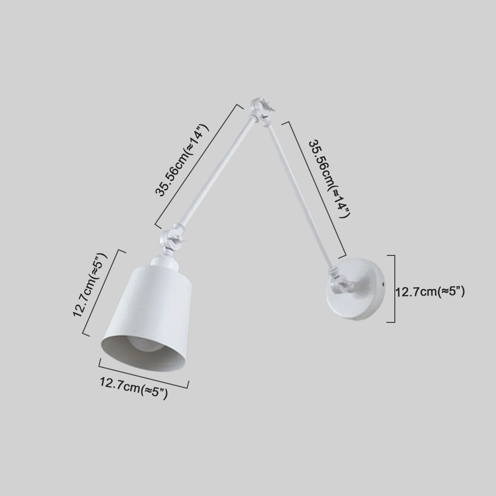 Industriell Wandlampe LED  Kuppel Metall Weiß Wohnzimmer