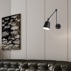 Industriell Wandlampe LED  Kuppel Metall Weiß Wohnzimmer