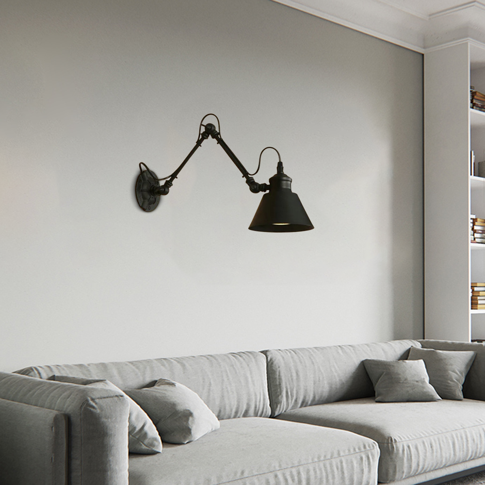 Modern Wandlampe Metall Schwarz Wohnzimmer