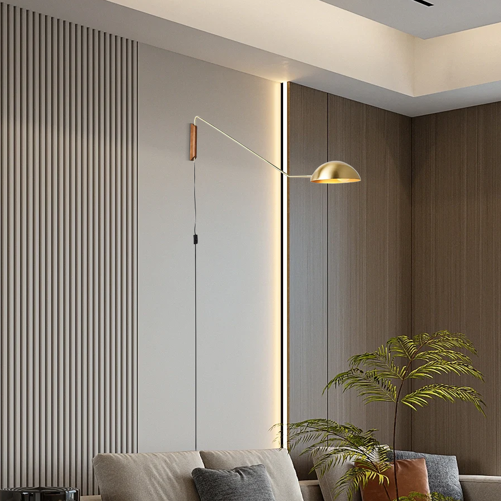 Industriell Wandleuchte LED Kappenförmig Metall Gold Wohnzimmer