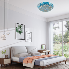 Blau Deckenleuchte eignet sich für das Schlafzimmer.
