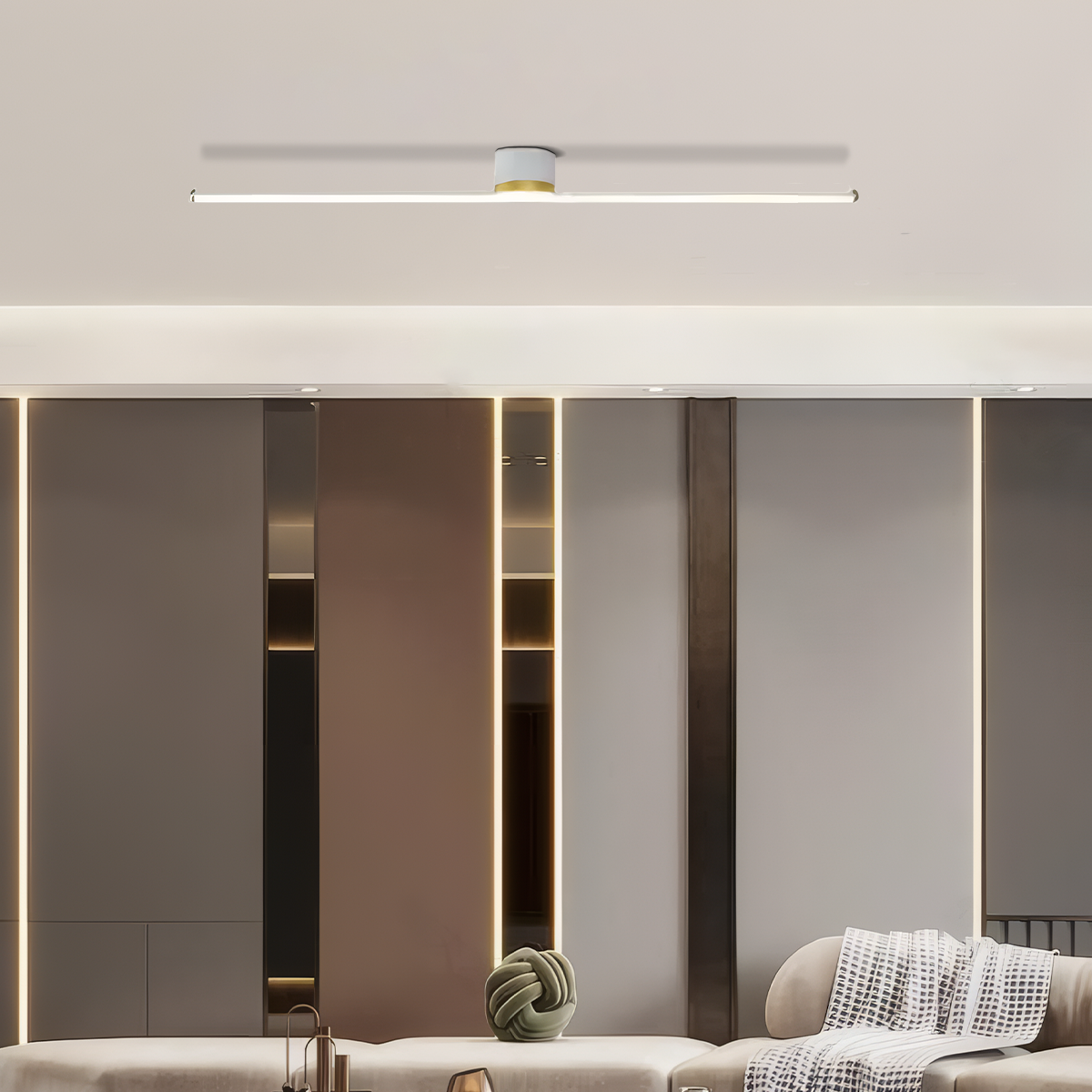 Minimalistische LED-Deckenleuchte  Linear- perfekte für Wohnzimmer L61cm-A-Abwärtslicht