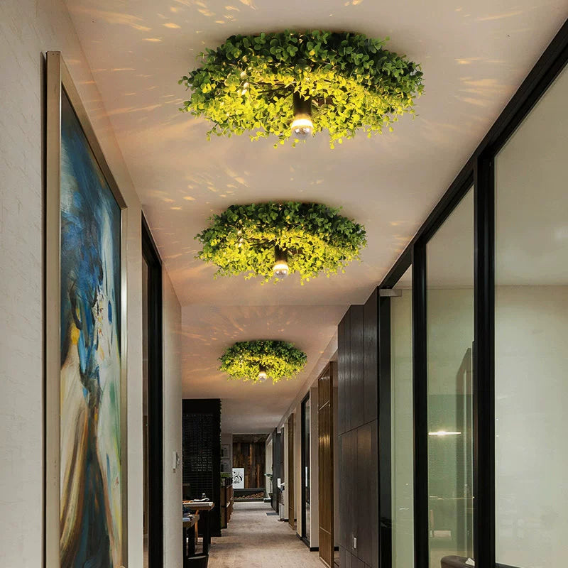 Bauernhaus Deckenleuchte LED Metall Grün Wohnzimmer