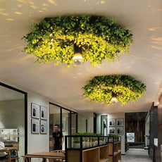 Bauernhaus Deckenleuchte LED Metall Grün Wohnzimmer