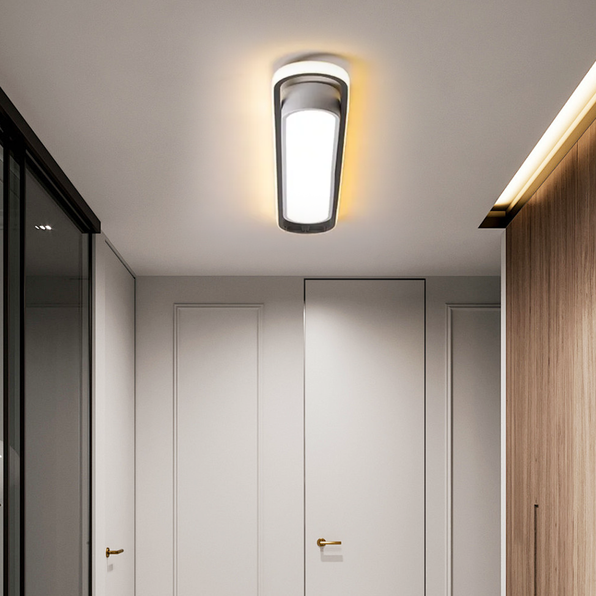 Moderne Deckenleuchte Weiß Metall Acryl Elliptische Wohnzimmer