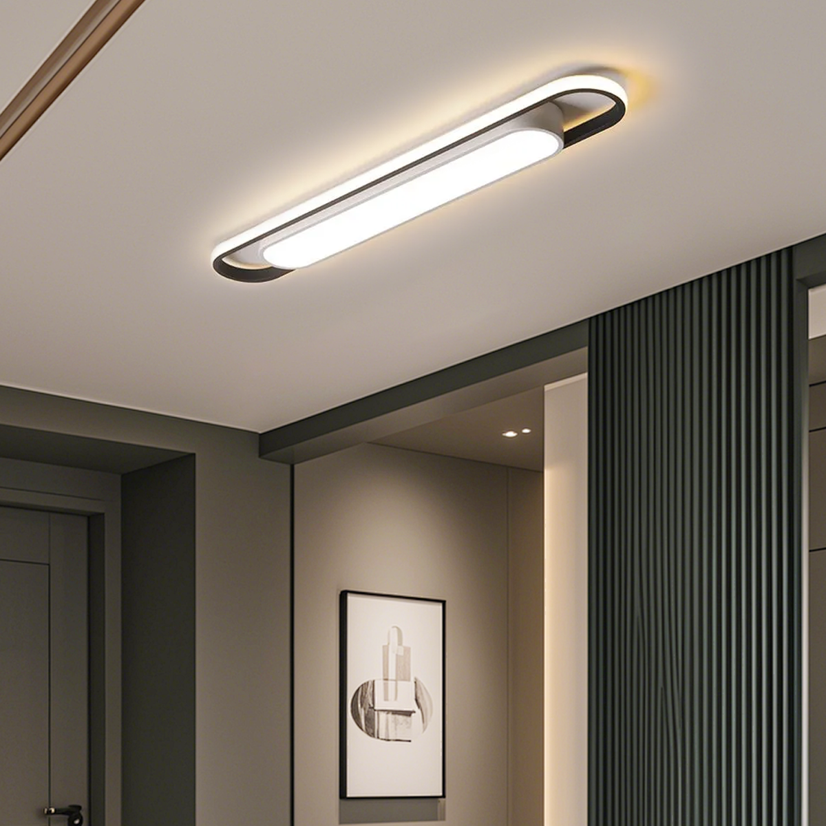 Moderne Deckenleuchte Weiß Metall Acryl Elliptische Wohnzimmer