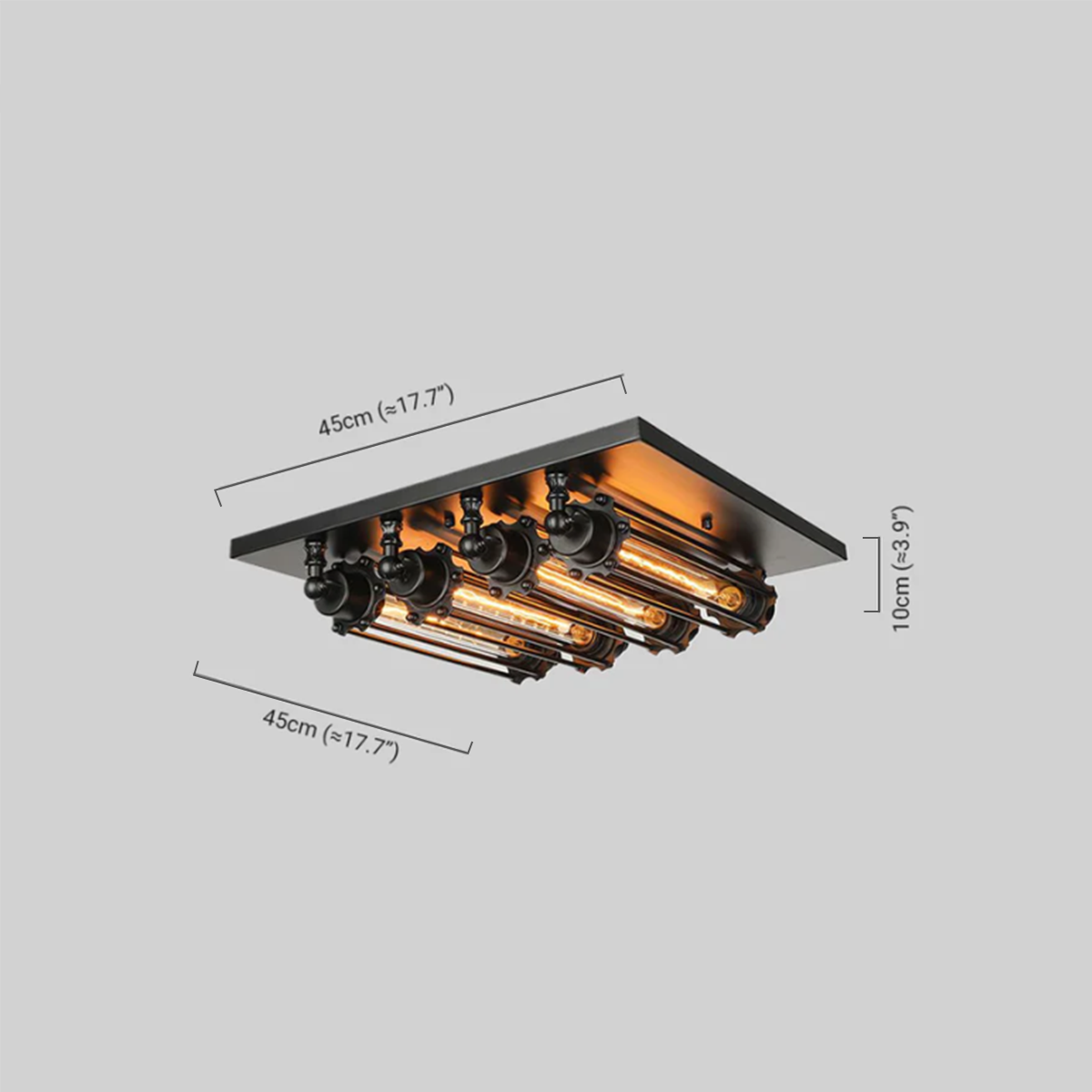 Industrielle Deckenleuchte LED Röhrenkäfig Metall Schwarz Wohn/Schlafzimmer