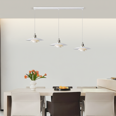 Modern Pendelleuchte LED Frisbee Weiß Metall Esszimmer