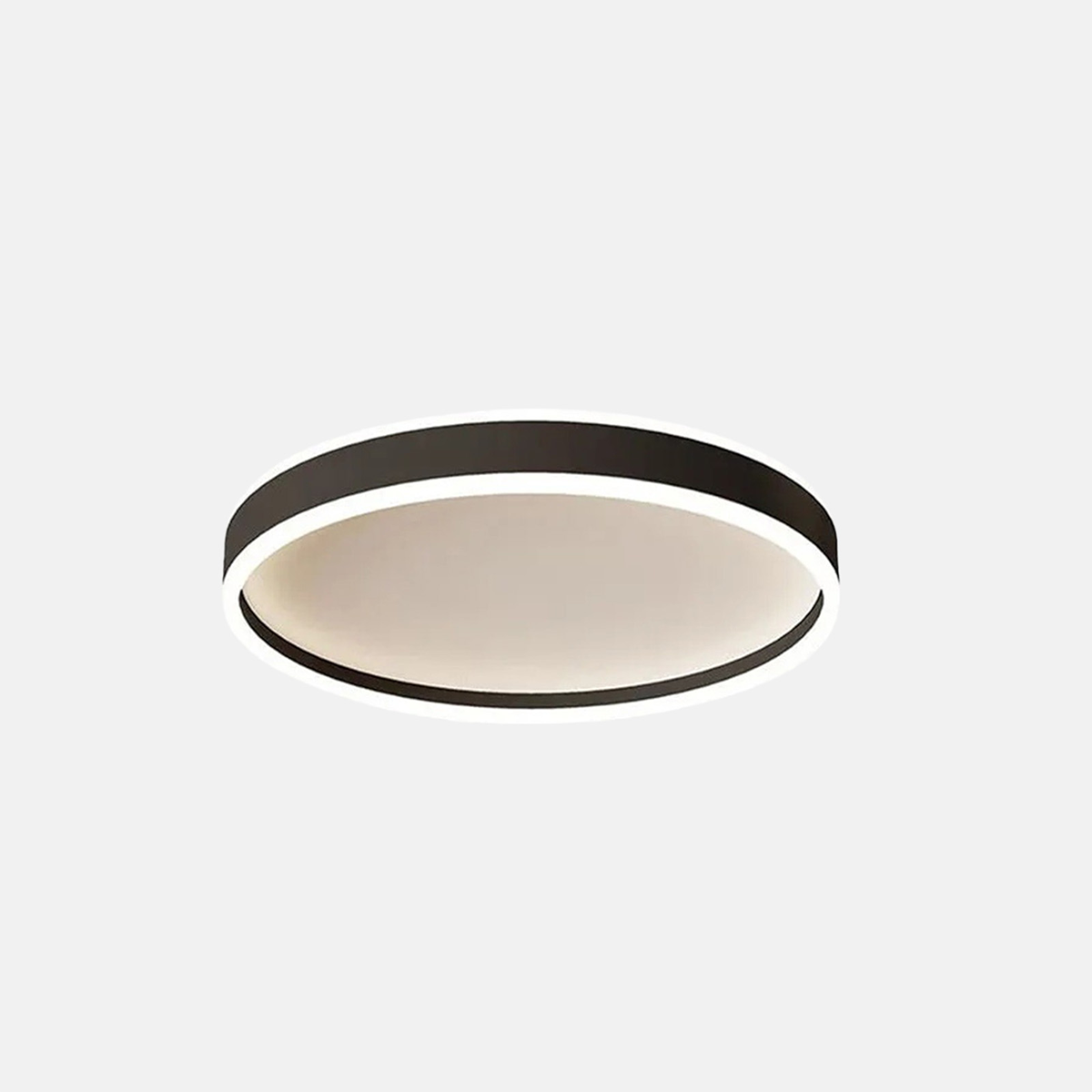 Minimalistisch Deckenleuchte LED Ring Schwarz Metall Schlafzimmer