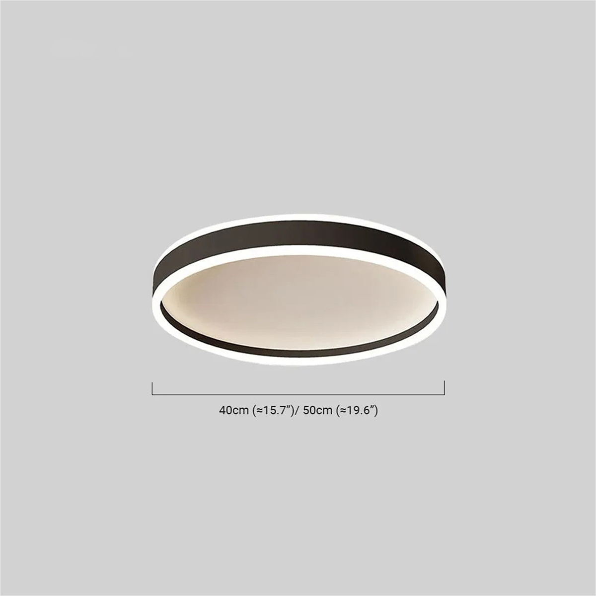 Minimalistisch Deckenleuchte LED Ring Schwarz Metall Schlafzimmer