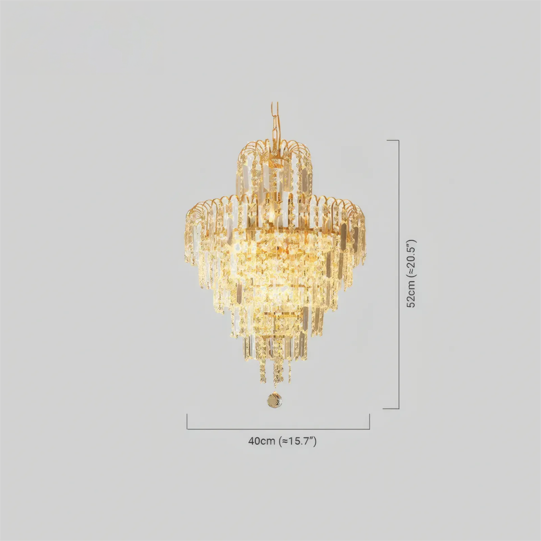 Royal Pendelleuchte Kristall Gold Wohnzimmer