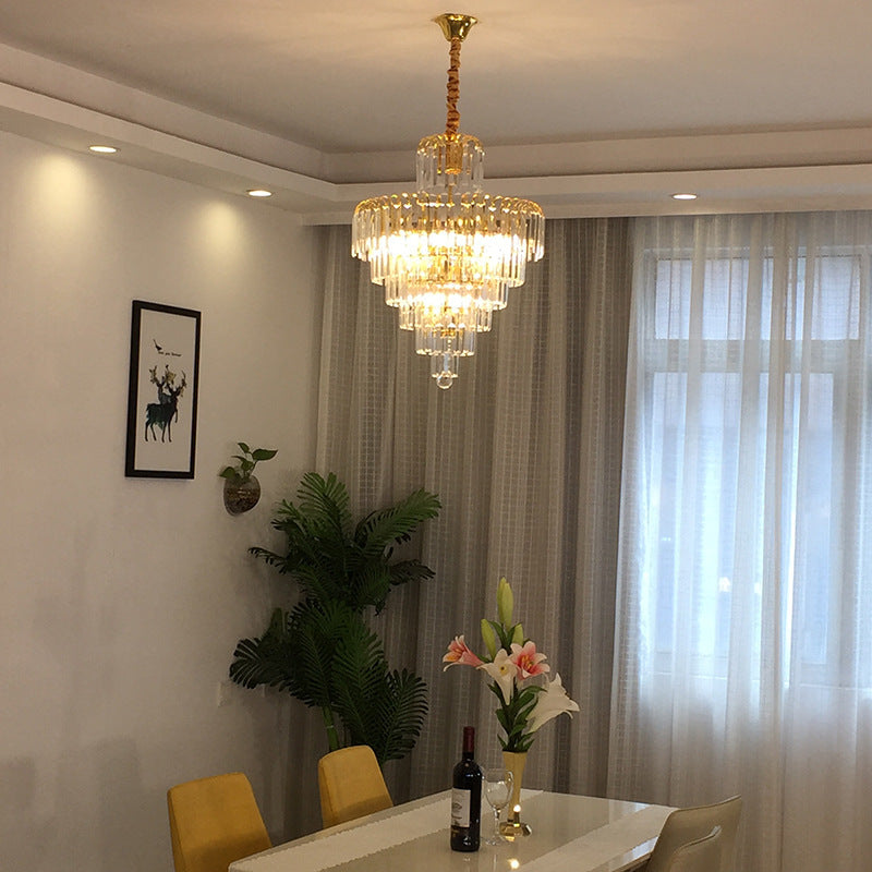 Royal Pendelleuchte Kristall Gold Wohnzimmer