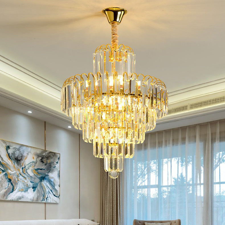 Royal Pendelleuchte Kristall Gold Wohnzimmer