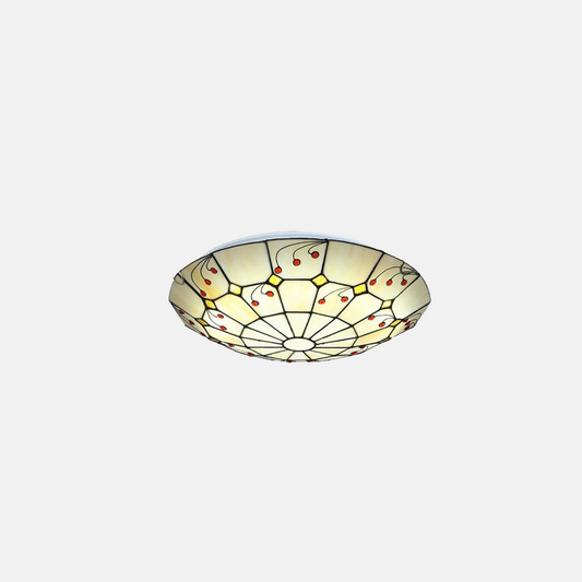 Vintage Deckenleuchte LED Rund Gold Glas Wohnzimmer
