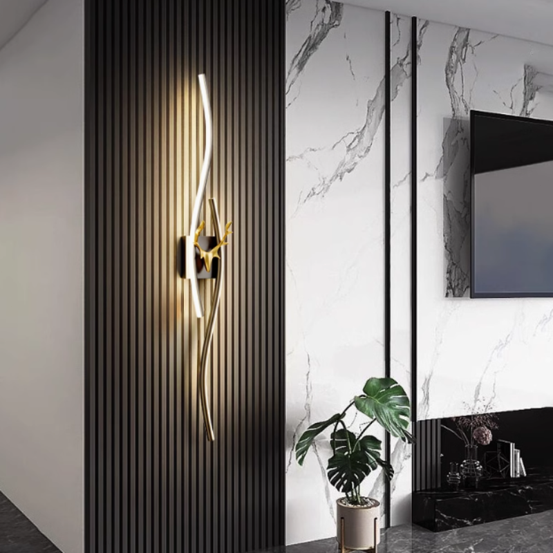 Modern Wandlampe Metall Schwarz/Gold Esszimmer