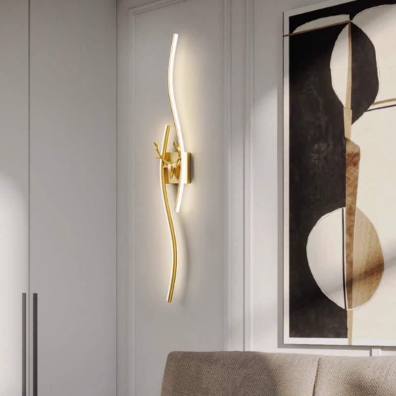 Modern Wandlampe Metall Schwarz/Gold Esszimmer