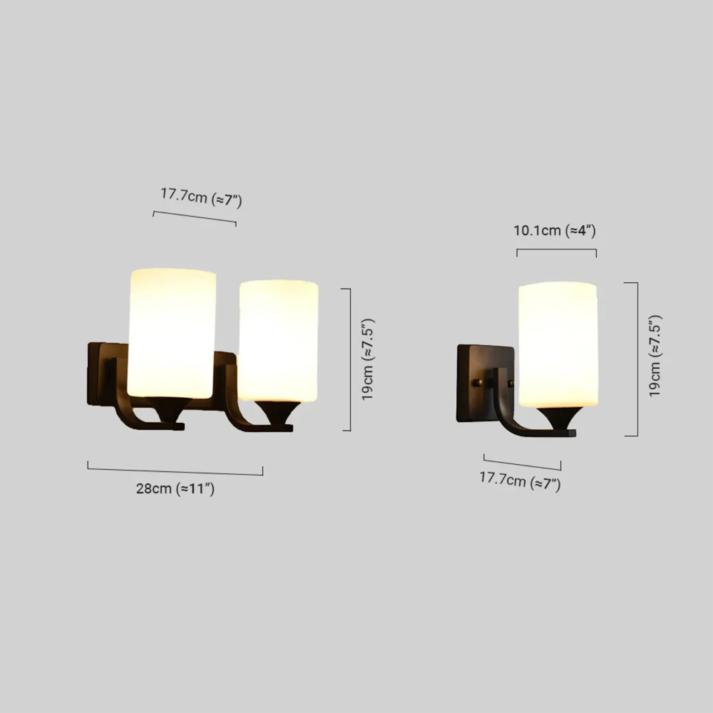 Maßzeichnung der moderne LED-Wandlampe 