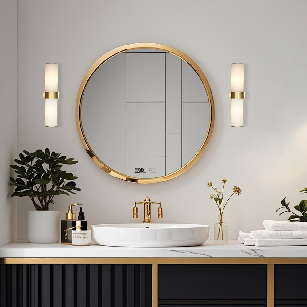 Minimalistisch Wandlampe LED Zylindrisch Gold Metall 