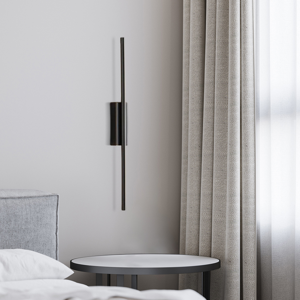 Minimalistisch Wandleuchte LED Linear Schwarz Wohnzimmer